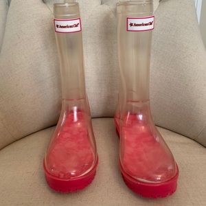 American Girl- Wellie Wisher rain Boot with socks!